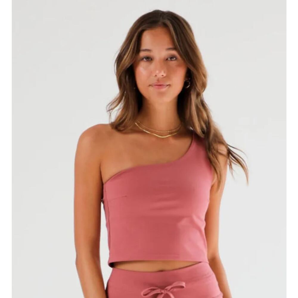 PLAYGROUND ACTIVE Tank Sports Bra Size Small One Shoulder Cali Cropped NWT Gym